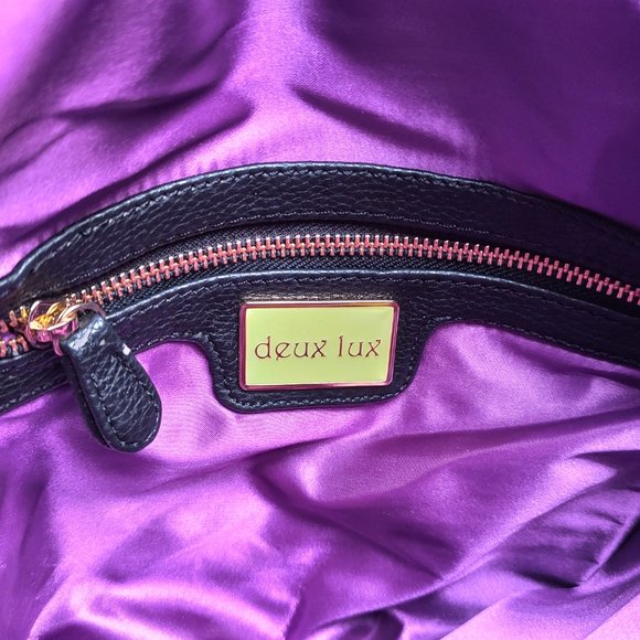 Deux Lux Cream Leather Handbag-Purse Weave Design - Picture 4 of 6